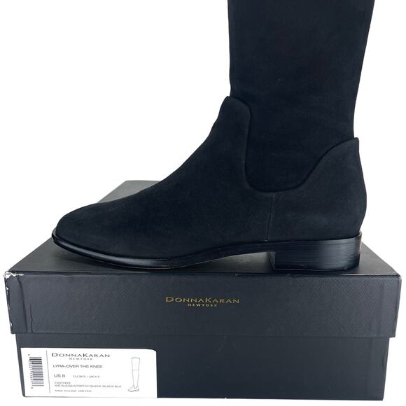 Donna Karan Lyra Black Over-The-Knee/Thigh High Boots Size 8 Goat Leather New - Picture 12 of 16